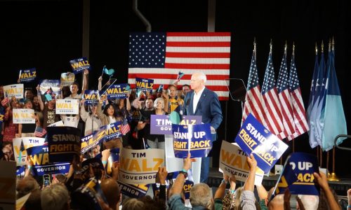 Gun violence, combatting Trump ‘nightmare’ center to Walz’s election pitch