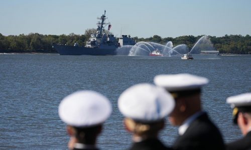 Ship parade kicks off events celebrating 250 years of the US Navy and Marine Corps