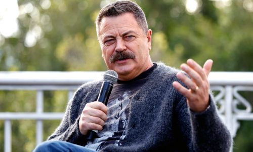 Nick Offerman’s life is a circus. It’s also a rousing manifesto against AI.