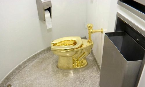 A solid gold toilet is up for auction with a $10 million starting price