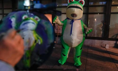 How inflatable costumes ballooned at anti-Trump rallies due to a Portland protester’s frog outfit