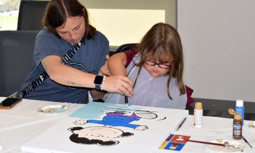 Woodbury: Kids paint ‘Peanuts’ mural at Shriners Children’s hospital between visits