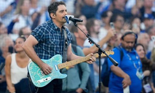 Brad Paisley says he’s ‘Mr. More Baseball’ after performing at another World Series marathon game