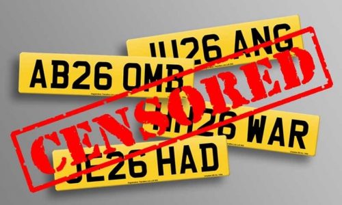 The full list of plates includes combinations that resemble homophobic, transphobic, racist and otherwise offensive terms