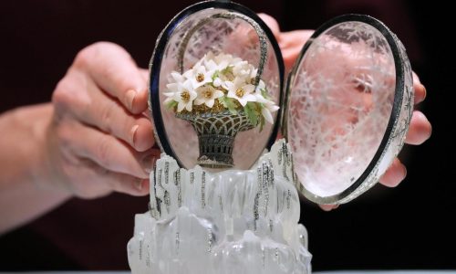 A crystal Fabergé egg crafted for Russian royalty is expected to sell for more than $26 million