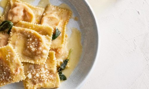 Lidia Bastianich’s recipe for Pumpkin Ravioli, a fall dish using butternut squash