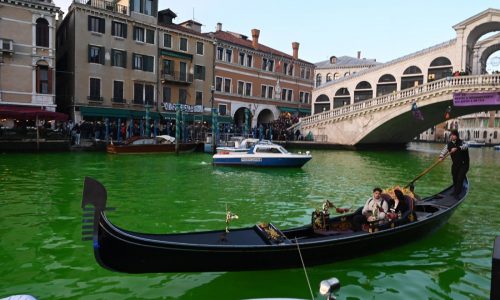 Greta Thunberg banned from Venice after climate protesters dye Grand Canal green