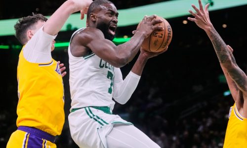 Jaylen Brown, Celtics blow out Lakers while LeBron James, Luka Doncic sit