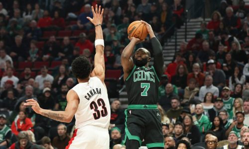 Jaylen Brown matches Larry Bird’s scoring streak, but Celtics fall to Trail Blazers