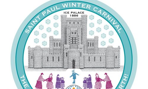 Here are the 2026 Winter Carnival buttons, designed by pointillist illustrator Randall Peterson