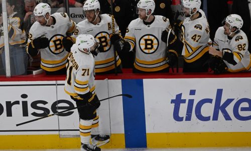 Mason Lohrei leads Bruins to victory in Chicago