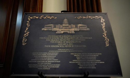 This Jan. 6 plaque was made to honor law enforcement. It’s nowhere to be found at the Capitol