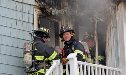 Hull Fire fights two-alarm blaze, firefighter falls through floor