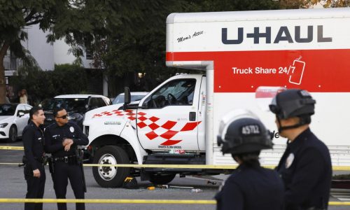 Man accused of recklessly driving U-Haul into Iran protest in Los Angeles, police say