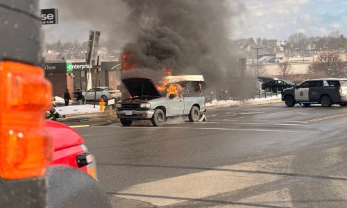 Pickup truck goes up in flames in Fitchburg