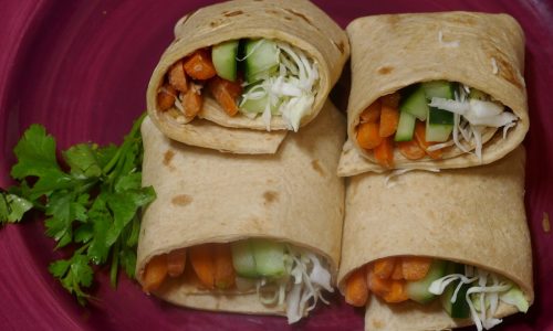 Veggie Wrap with Peanut Sauce made for busy cooks