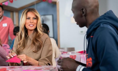 Melania Trump says she doesn’t eat ‘much sweets’ as she celebrates Valentine’s Day with children
