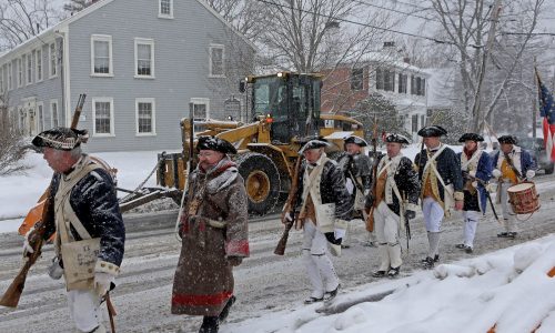 Hingham’s Lincoln Day celebrants march alongside snow plows (photos)