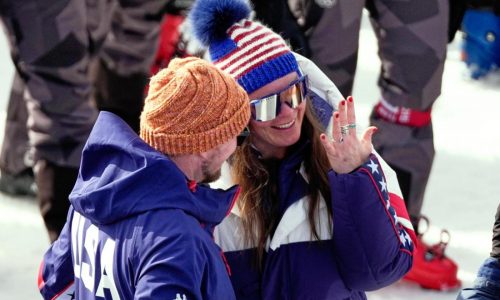 Gold medalist Breezy Johnson’s latest Olympic bling? A sapphire engagement ring