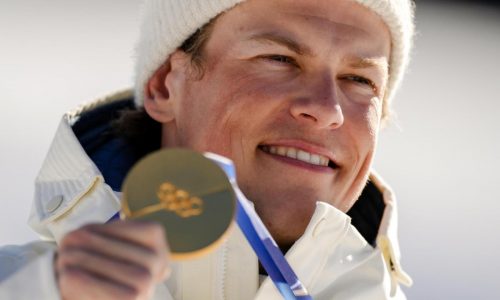 Norway’s Klaebo makes history on skis, ties all-time Winter Olympics gold record