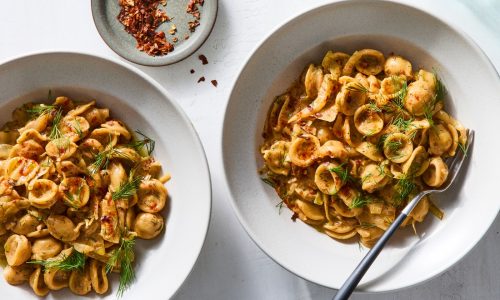 An easy pasta that’s hearty, tangy and so creamy