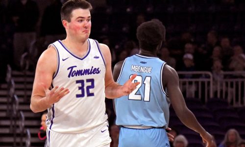 Men’s basketball: Bjerke makes 10 triples as St. Thomas gets back on track by trouncing Kansas City