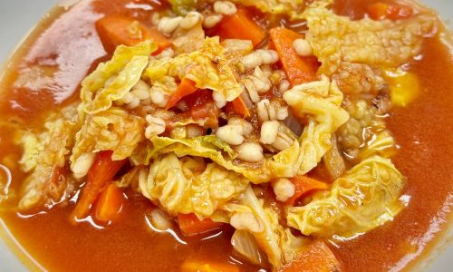 Mary Ann Esposito’s Roasted Cabbage and Carrot Soup