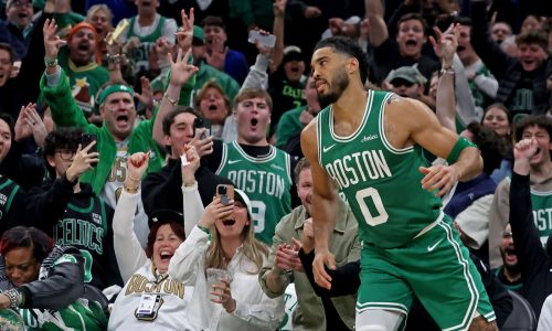 Jayson Tatum notches double-double in season debut as Celtics beat Mavs